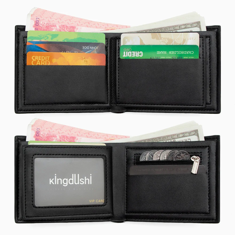 Cartera corta para hombre, cartera sencilla con estampado de cocodrilo, cartera de negocios con luz cambiante, caja de regalo a juego