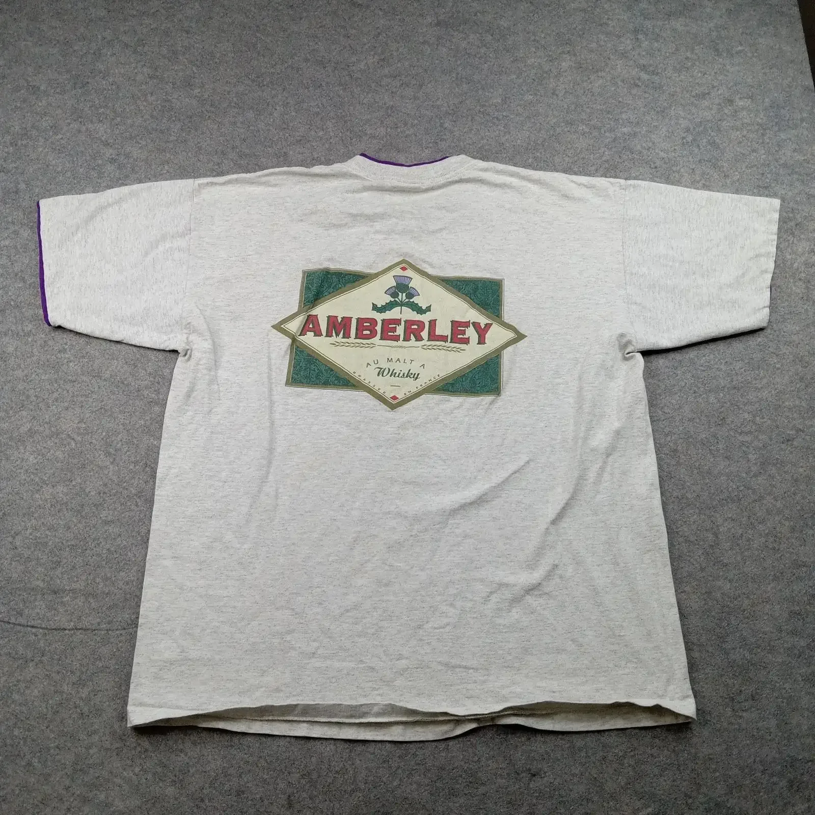 Vintage Signal SporT T Shirt Mens XL Gray Amberley Whisky USA 90s vintage Washed Comfortable homme designer clothes Slightly
