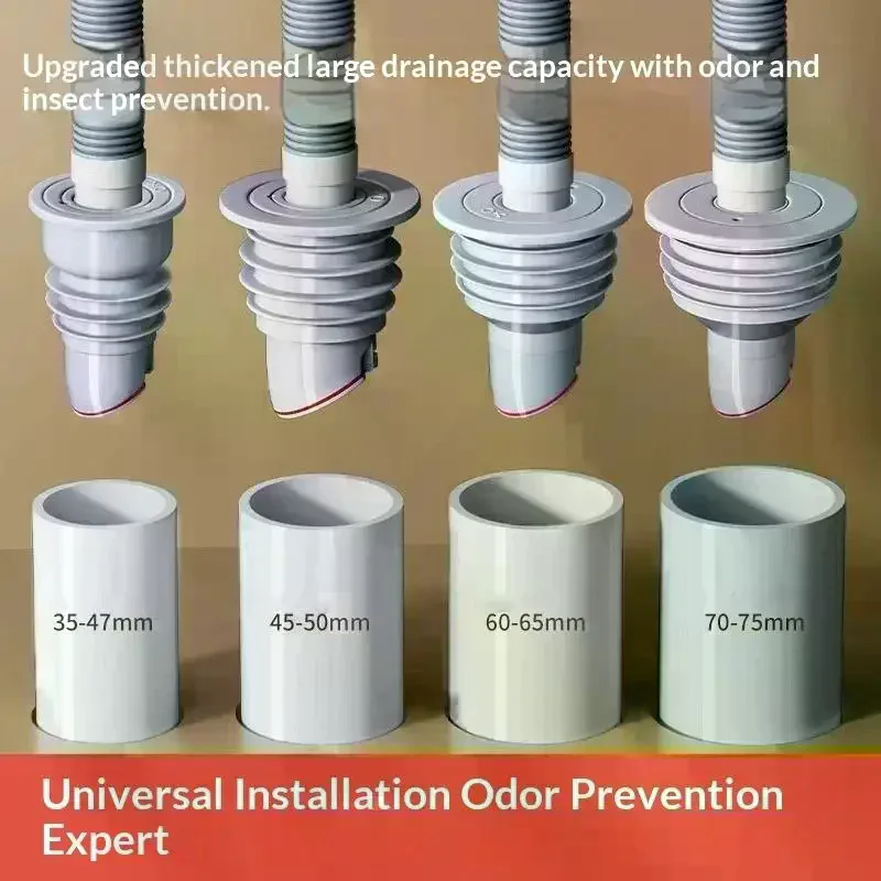 Silicone Bathroom Sewer Seal Ring Kitchen Sink Sewer Pipe Plug Washing Machine Anti-odor Leakage Floor Drain Seal Connector Plu