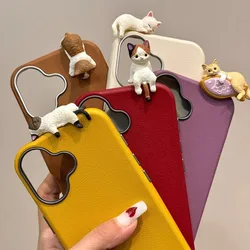 Simple Solid Color Cute Kitten 3D DIY Doll Soft Case For Samsung A03s A06 A16 A35 A05s A13 A05 A15 A14 A23 A55 A12 A04s A24 A50
