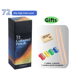12/24/36/48/72 Colors Pencils Set Oil for Drawing Sketch DIY Gifts Wooden Color Pencil Sharpener Eraser School Office Supplies