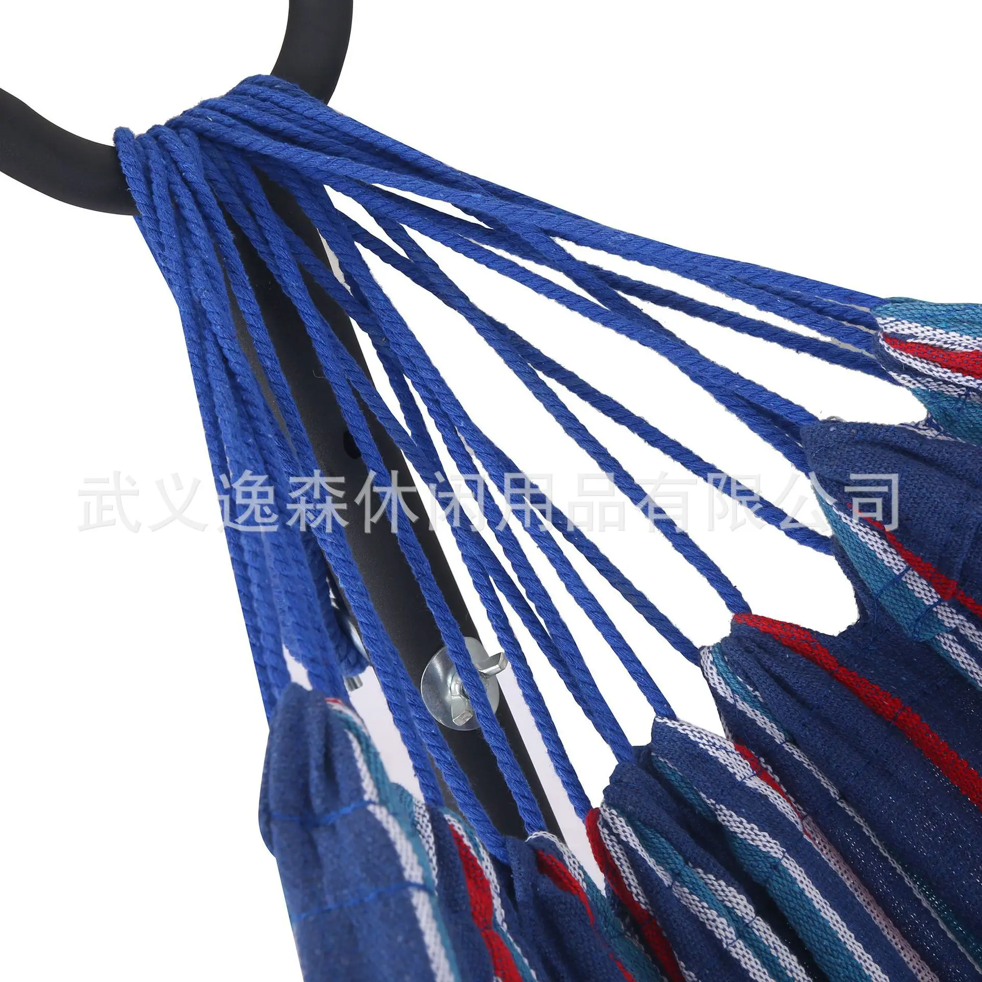 Outdoor single and double striped canvas hammock portable camping horn bracket hammock courtyard sample bag anti-rollover swing
