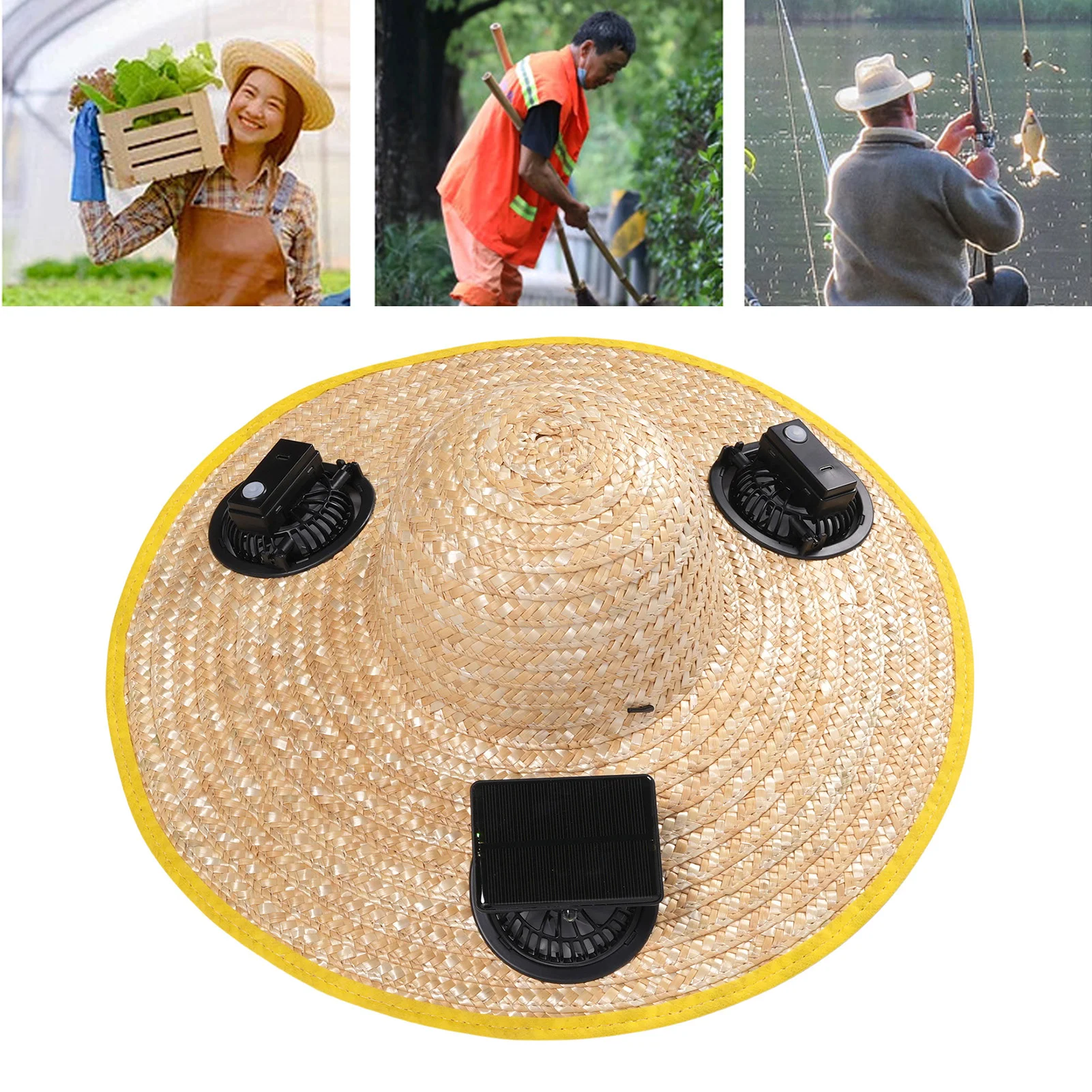 

Solar Fan Hat AI Voice USB Rechargeable Sunshade Cap for Farming Fishing Greenhouse Outdoor Work