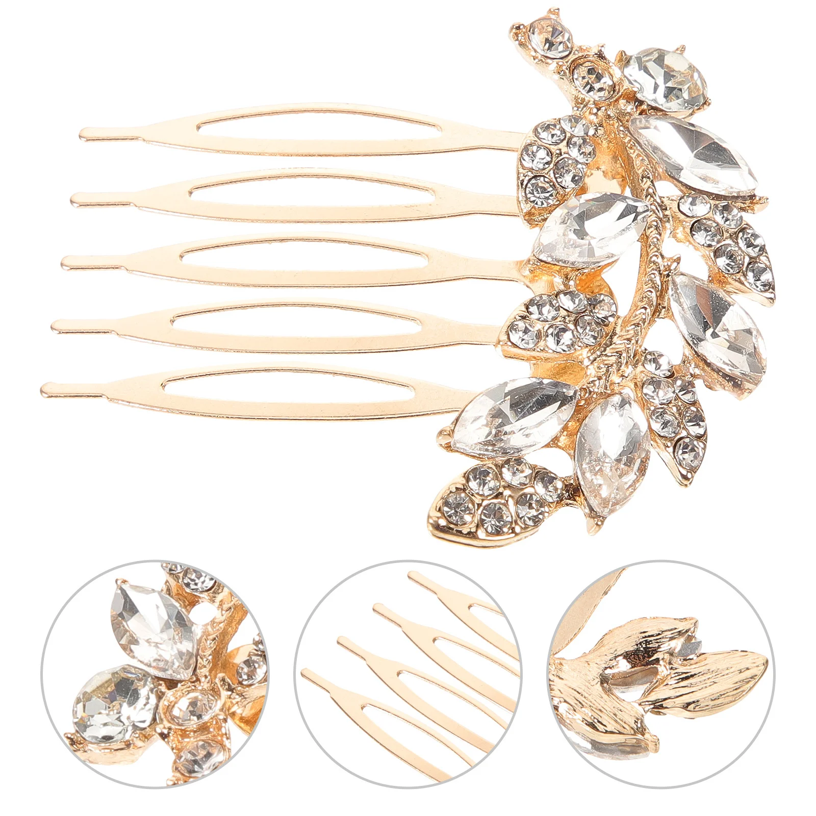 

Wedding Bride Hair Comb Rhinestone Bridal Accessories Eye-Catching Appearance Fashionable Design All-Match Hair Colors Types
