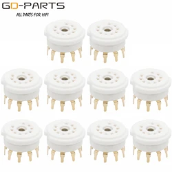 9 Pin Ceramic Vacuum Tube Socket Base FOR 12AX7 12AT7 12AU7 ECC83 6DJ8 EL84 6922 PCB MOUNT Hifi Audio Tube AMP DIY 10PCS
