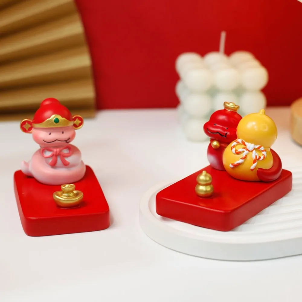 

Zodiac Cartoon Snake Phone Holder Figurine Resin Craft Mobile Phone Stand Cute Creative Snake Phone Holder New Year Ornament