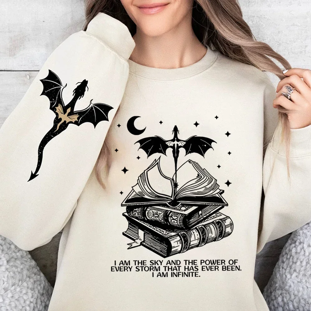 Sudadera de doble cara de la Universidad Basgiath War, suéter de cuarta ala, camisas de Fly Bookish, sudaderas de manga larga Unisex, nuevo