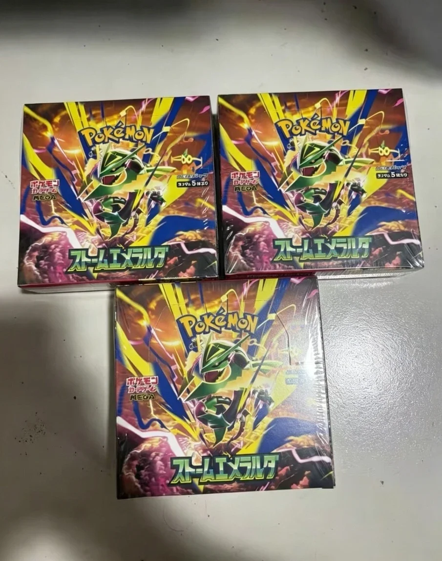 Hot Pkm Ptcg Storm Emeralda M6 Sealed Booster Box Mega Rayquaza Collectible Trading Card Game Cards Gift For Fans