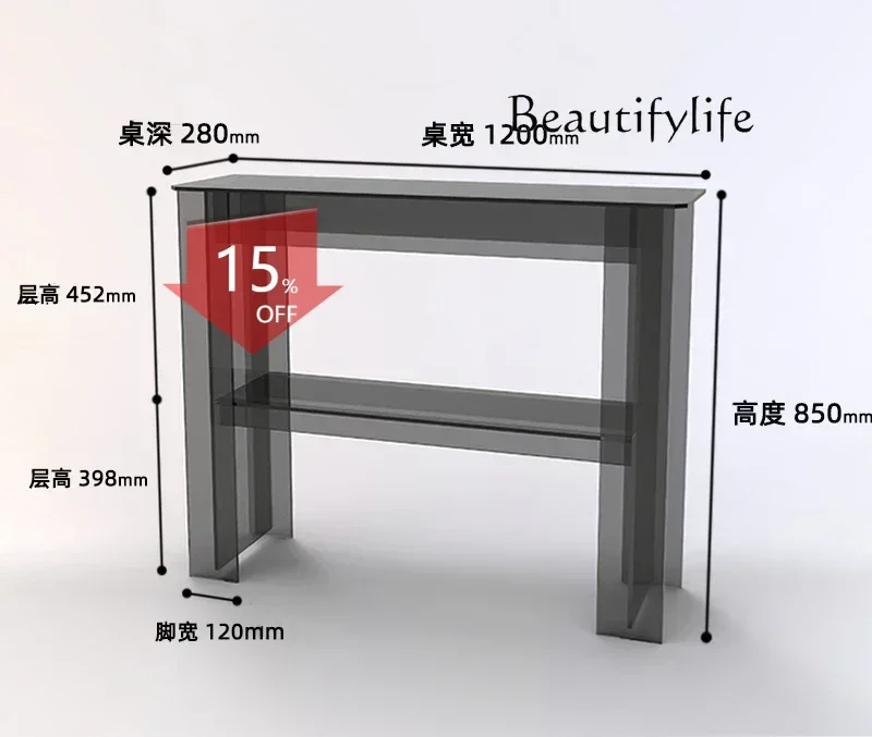D29 Light Luxury Entrance Table Creative Living Room Acrylic Shelf Modern Simple Ultra-narrow Transparent Entrance Table