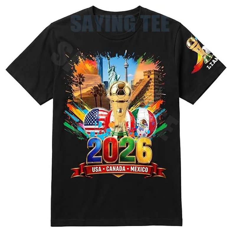 Personalisiertes Fußballtrikot mit Namen, USA Kanada Mexiko 2026 Spieltag-T-Shirt - Sommermode für Fußballfans, Individuelle Trophäe – Detail 3