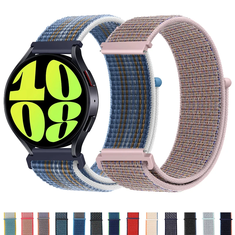 Ремешок для умных часов 20 мм 22 мм для Amazfit Balance GT4/3/2 46 мм, нейлоновый браслет-петля Samsung Galaxy Watch 7 4/6 Classic 5 Pro 45 мм