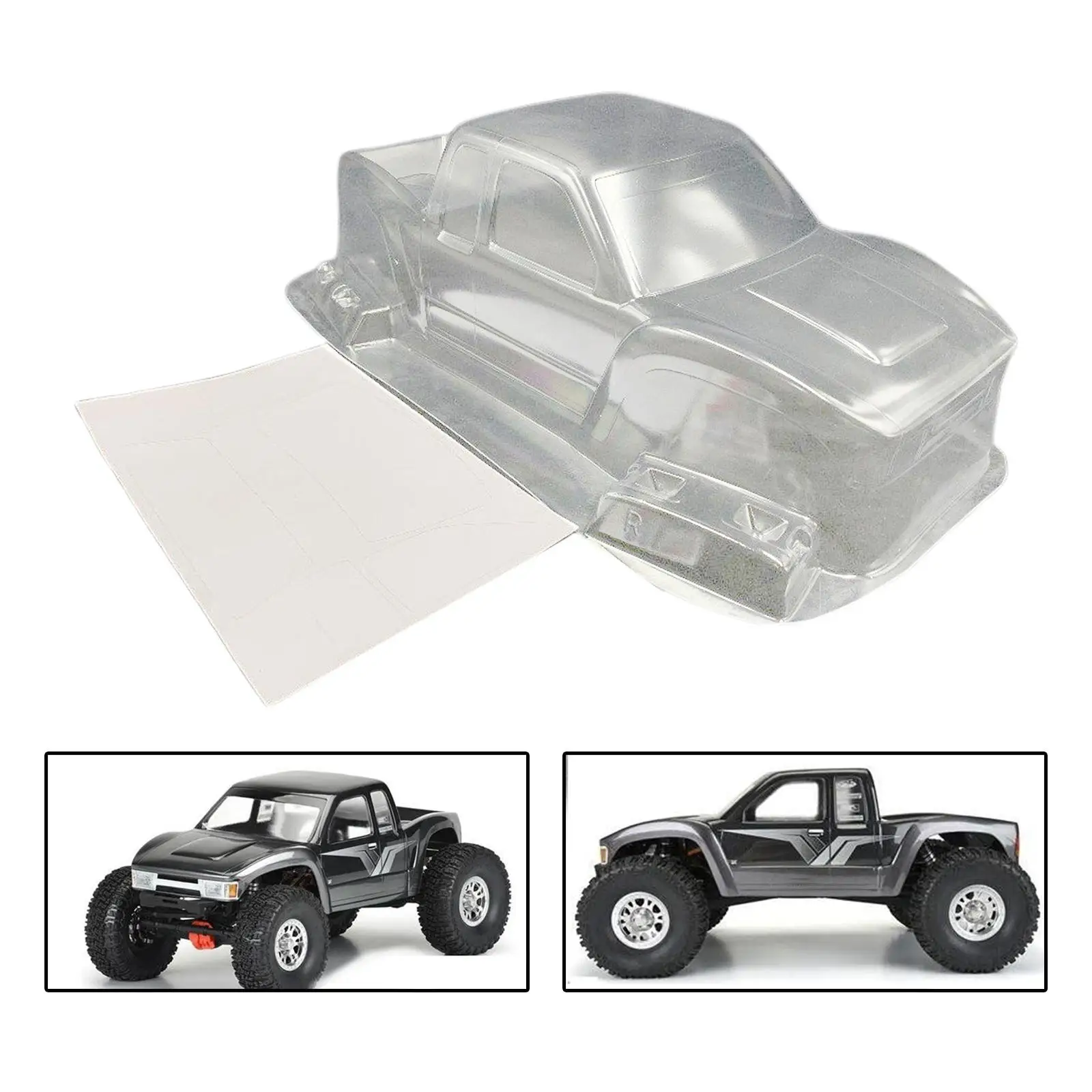 RC Car Shell Body Cover Unpainted with Sticker Decals Sturdy Durable Clear Body Shell for 90046 1/10 RC Crawler Replacement