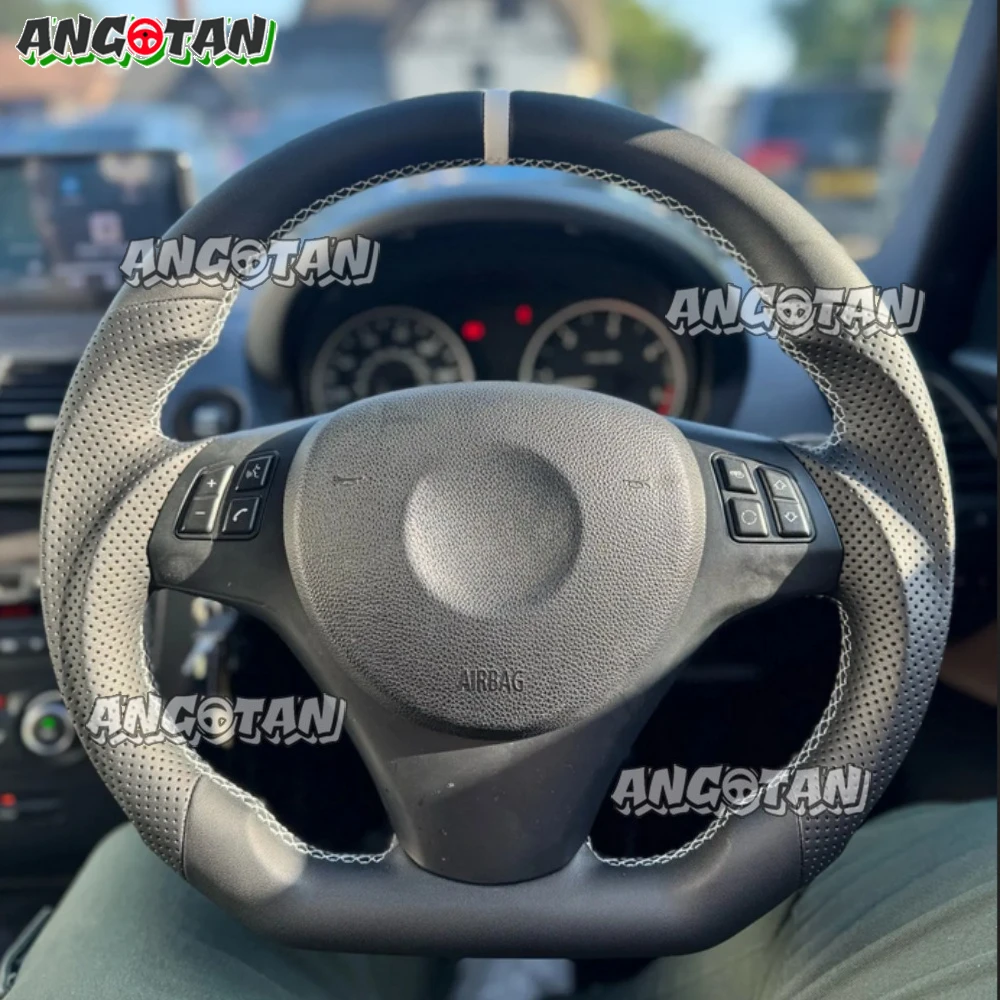 

Полностью кожаный руль для BMW E90 E91 E92 E93 E89 E87 E82 328i 335i 135i 325i индивидуальный руль белая линия