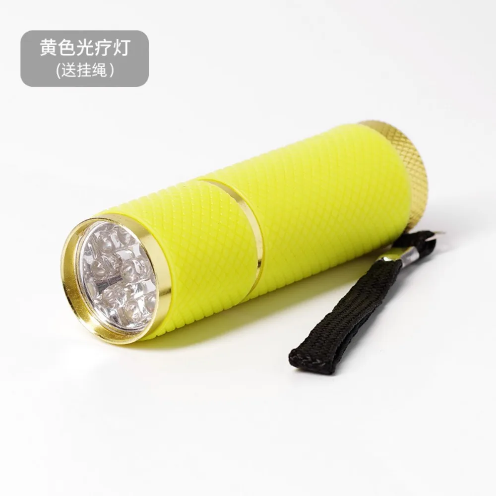 100PCS 9LED Nail Art Phototherapy Light Mini Flashlight for Nail Polish Glue UV Phototherapy Glue Baking Light Portable and
