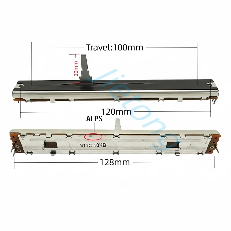 Potenciômetro reto do deslizamento, passo Fader para Pioneer CDJ1000 CDJ1000MK3 CDJ2000NEXUS DCV1013 D1513, RSA0N1164A08 10KB, 1PC