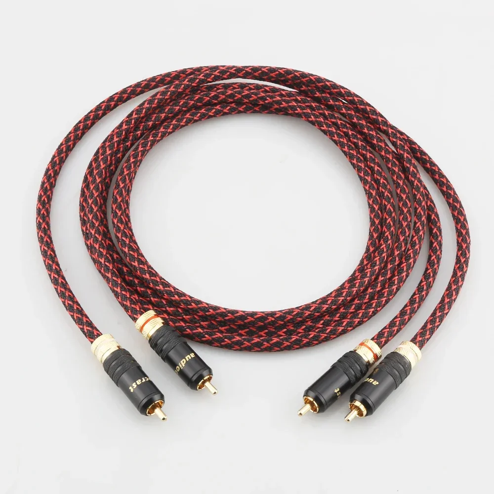 

Pair HI-End Pure copper RCA To RCA Audio Cable 2RCA Interconnect cable OFC cable