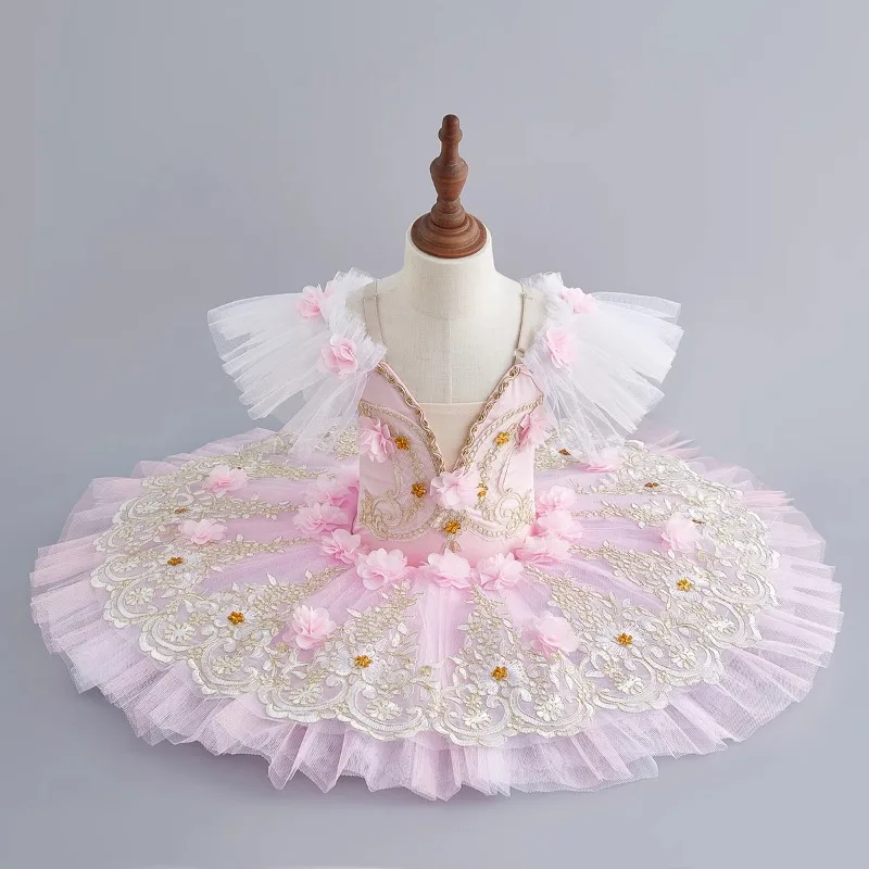 Vestido de balé profissional para meninas, saia tutu cygnet, vestido de balé infantil do lago dos cisnes, saia de performance de equipe