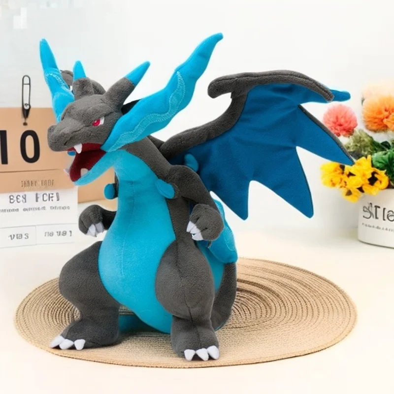 Pokemon Stuffed Anime Plush Toy para meninos e meninas, boneca de algodão macio, Charizard X & y, desenhos animados, presente de aniversário, decoração do quarto, sofá, Kawaii, 25cm