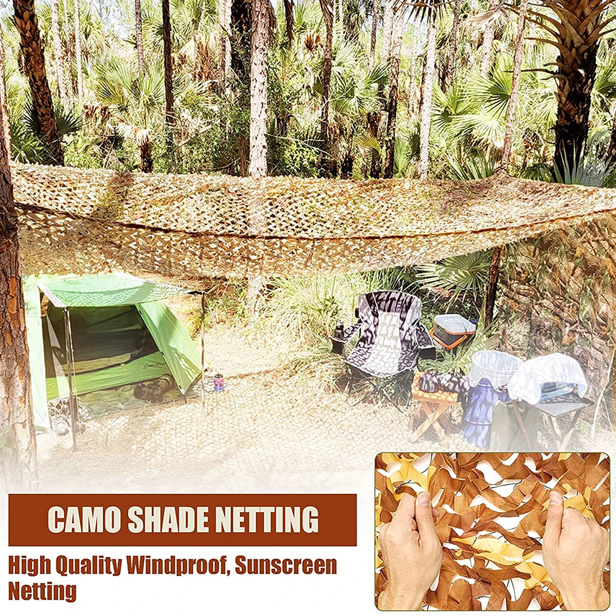 شبكة مموهة، لفة شبكية مموهة صحراوية، شبكة إخفاء الصيد، مناسبة للتخييم والصيد وزينة الحفلات