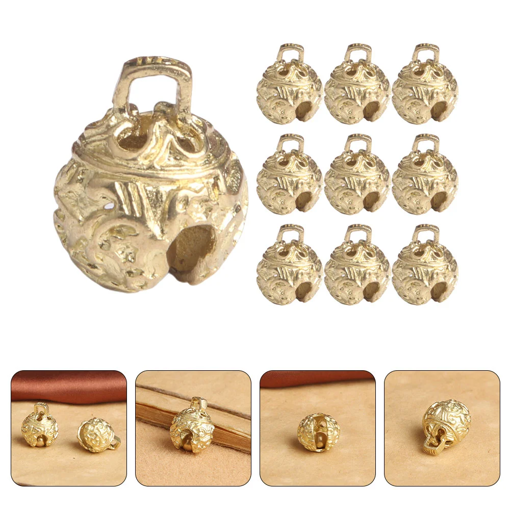 10 Pcs Small Brass Bell Bells for Crafts Little The Pendant Ornament Rustic Kids Tiny