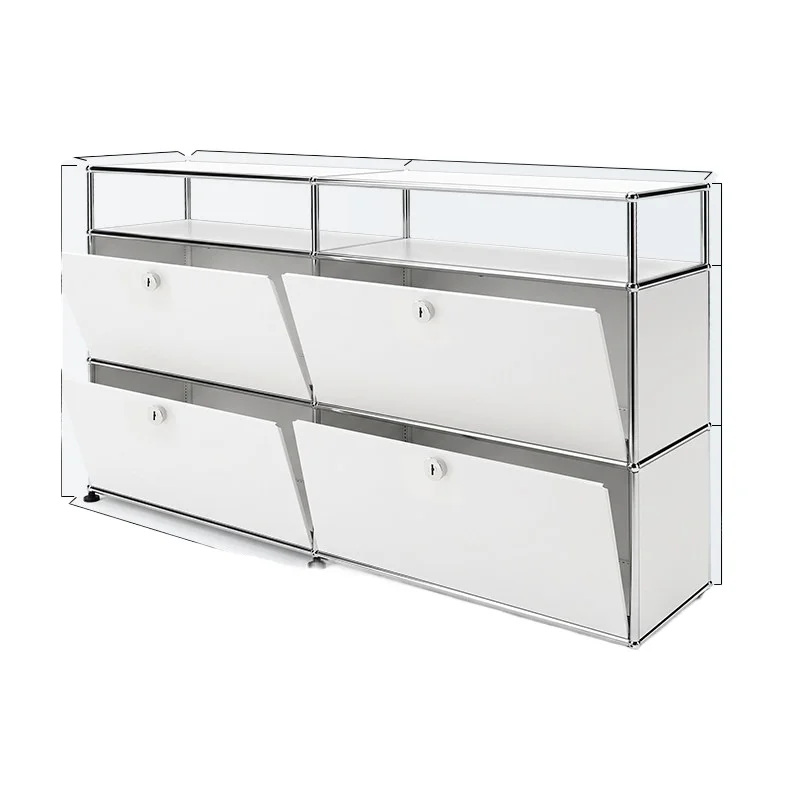 CX Living Room Stainless Steel Module Storage Sideboard Yellow Cabinet