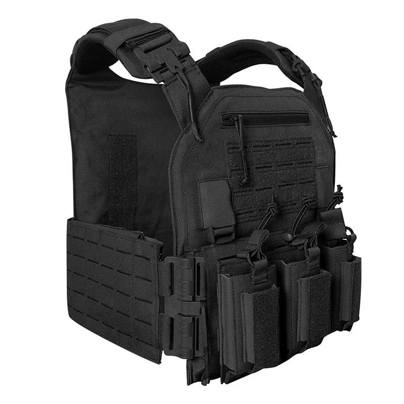 Wear-resistant quick-release laser-cut molle system outdoor hunting training tactical vest made of nylon material