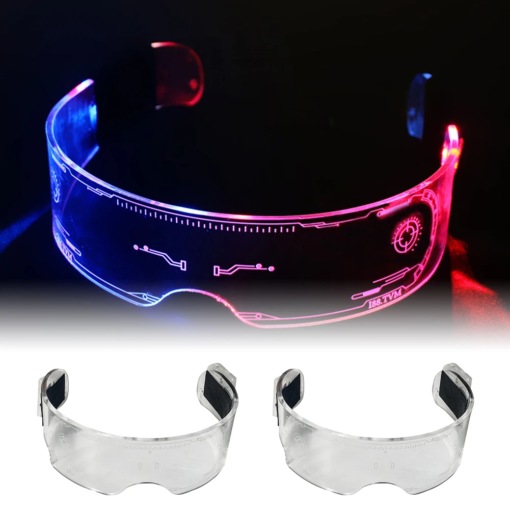 LED Glasses USB Rechargeable Wireless Luminous Glasses Night Bar Party Gifts Neon Party Electronic Props for Halloween Christmas