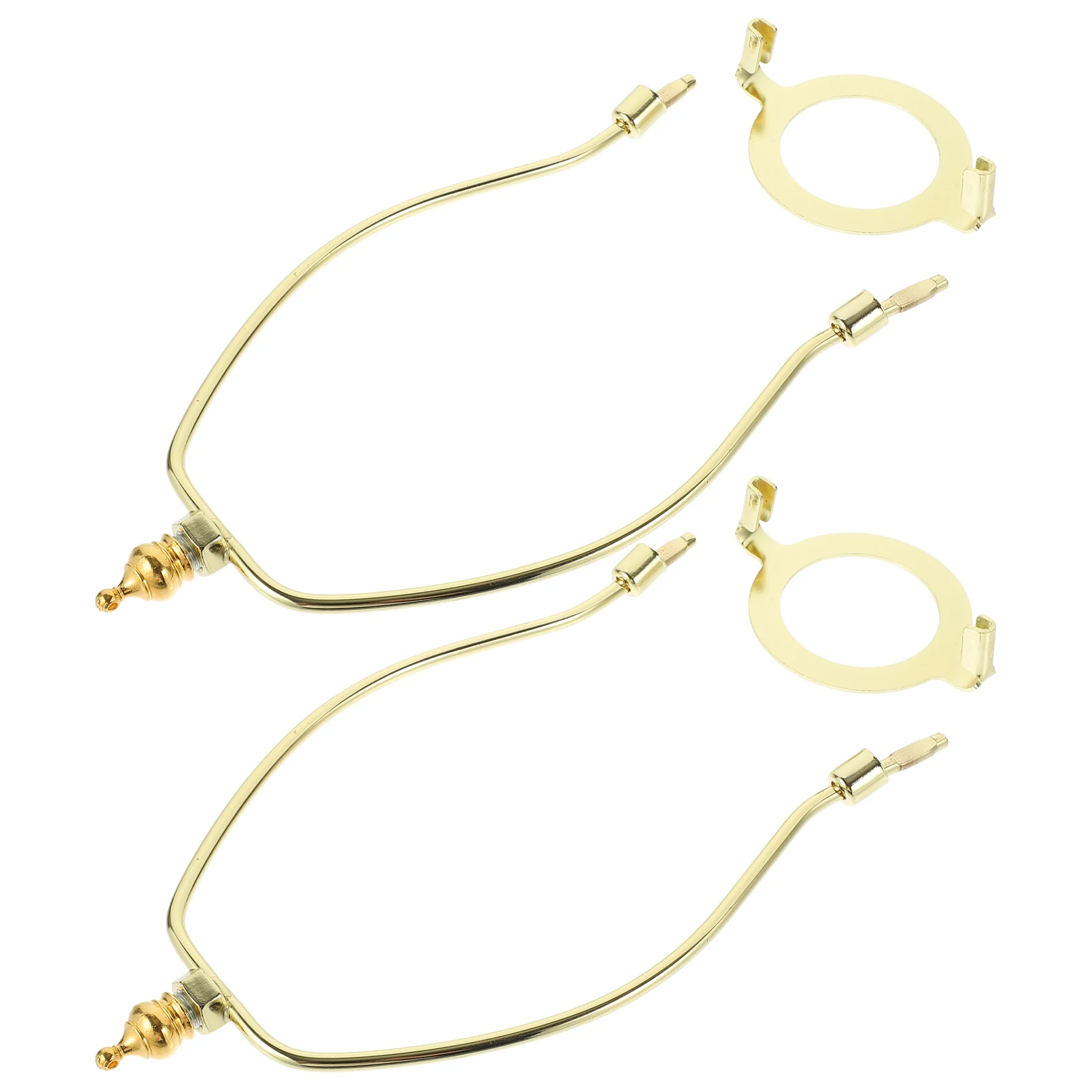 

2pcs Metal Lampshade Horn Brackets Alloy Light Shade Harp Holder Floor Desk Lamp Frame Rust Resistant Durable Easy Install