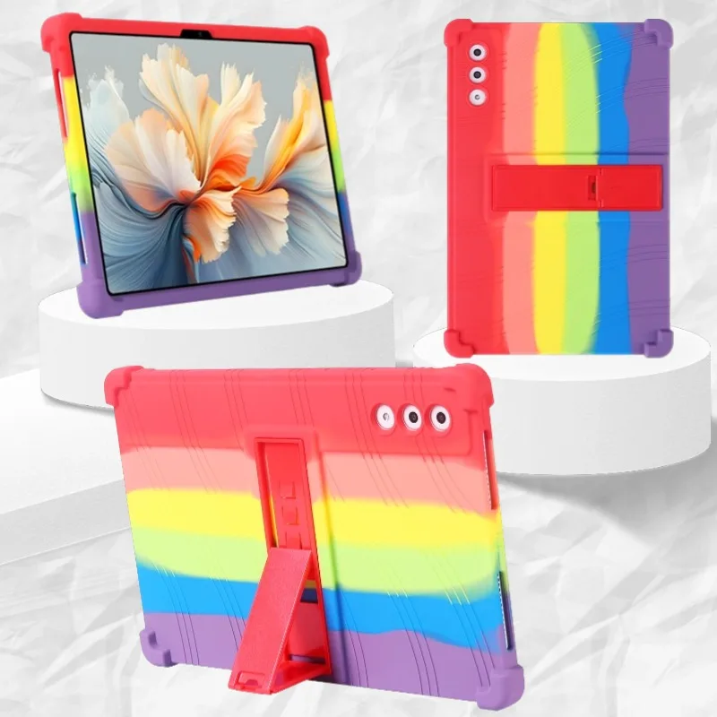 

Регулируемый чехол-подставка для Lenovo Yoga Tab Plus (Yoga Pad Pro 12.7) 2025 12,7 дюйма, модель ZAEG0096US TB520FU, детский безопасный силиконовый чехол