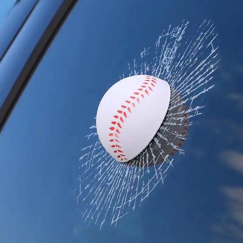 Auto-Streich-Aufkleber im Baseball-Design, 1-teiliger Glasscheiben-Aufkleber, lustiger Fensteraufkleber, Auto-Windschutzscheiben-Dekoration