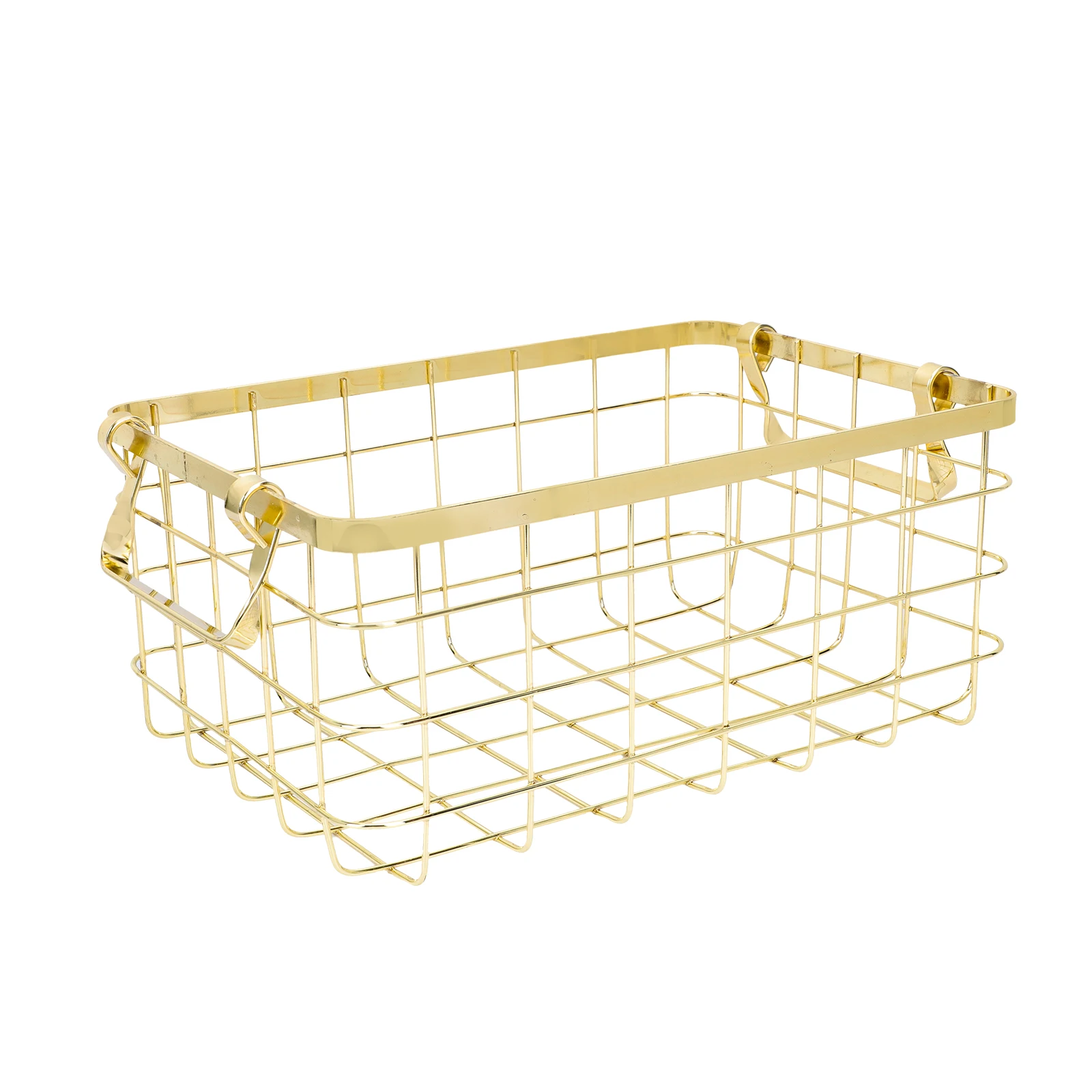 

Storage Golden 28.5X22X14CM Portable Wire Basket Iron-art Home Hotel Decor Small Food Basket With Handle Nordic Style