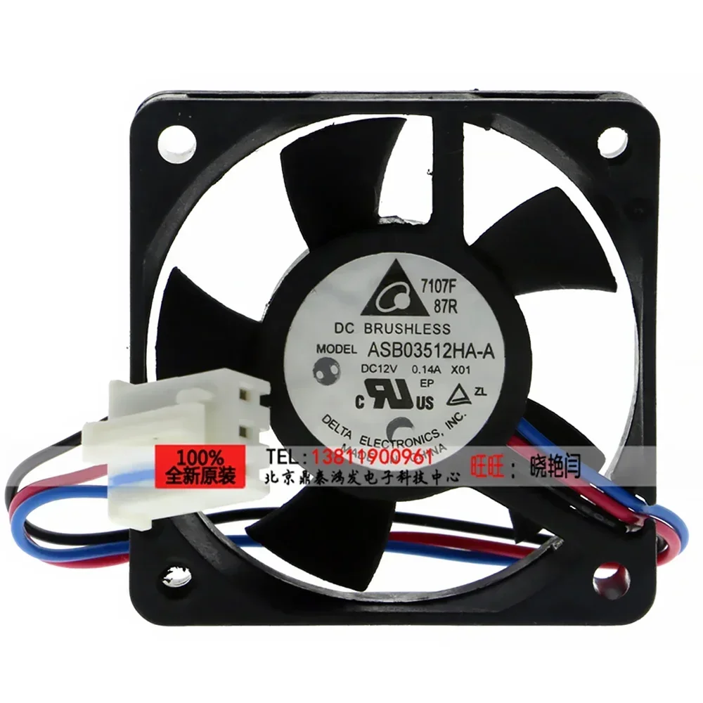 + جديد لدلتا 3510 3 سنتيمتر DC12V 0.14a ASB03512HA وحدة المعالجة المركزية برودة مروحة التبريد 35*35*10mm2-حزمة