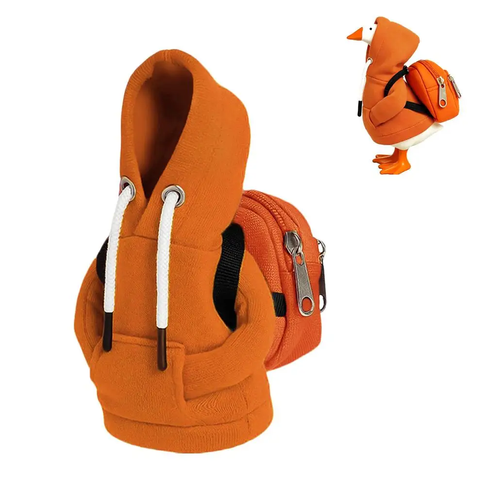 Funny 7 Inch Goose Outfits Hoodies Soft Solid Color Mini Porch Goose Hoodies Tabletop Goose Costume for Table Decoration