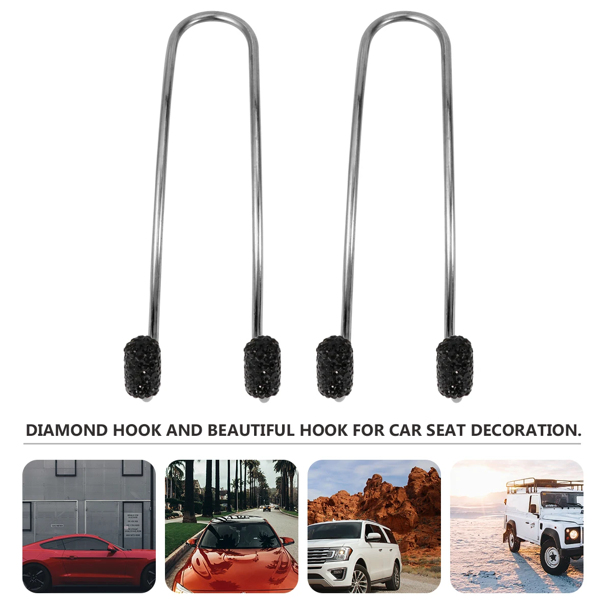 

Stainless Steel Car Hooks 20kg Capacity Black Purse Hanger Simple Installation Car Headrest Hook Back Seat Organizer Truck Rear