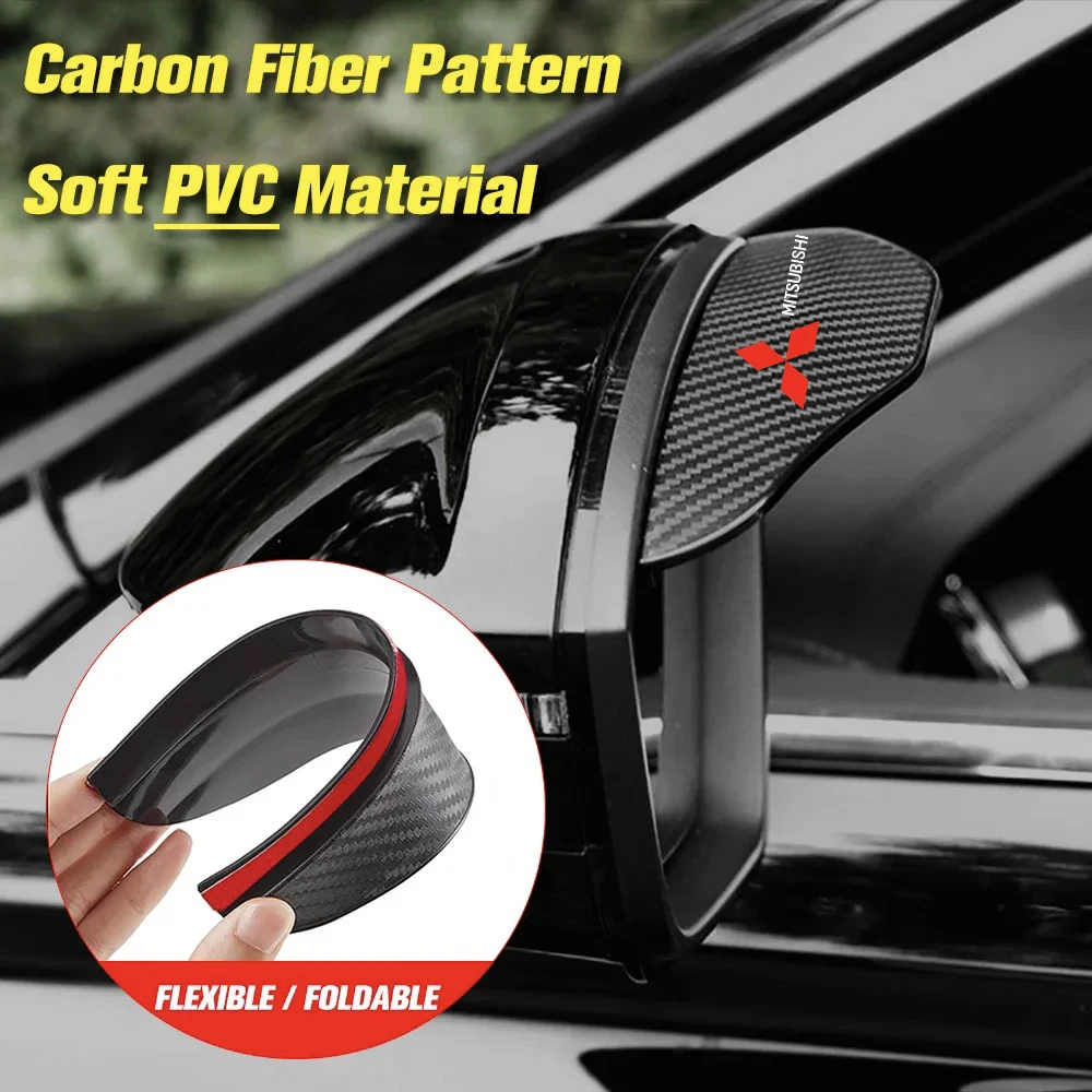 

2 pieces of car rearview mirror rain eyebrow sun visor For Mitsubishi Outlander Lancer 10 9 ASX RALLIART Eclipse L200 Pajero