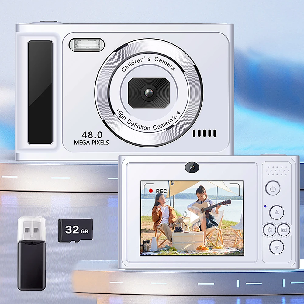 New Digital Camera Retro CCD Portable Camera 48 Million Pixels Auto Focus Entry-level Camera Dual Camera Flash Student 2.4 inch