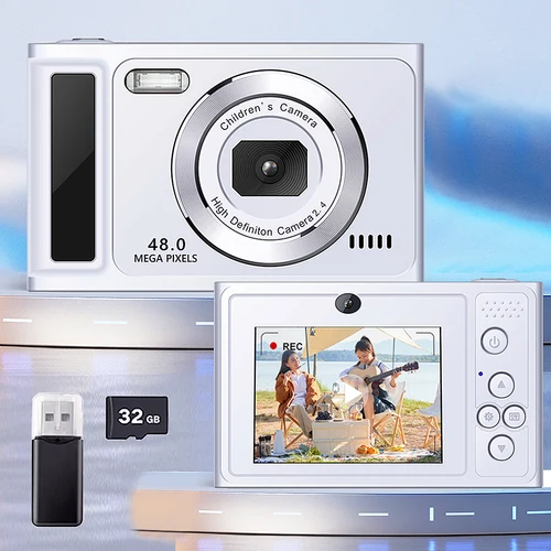 Nueva cámara Digital Retro CCD cámara portátil 48 millones de píxeles enfoque automático cámara de nivel de entrada cámara Dual Flash estudiante 2,4 pulgadas