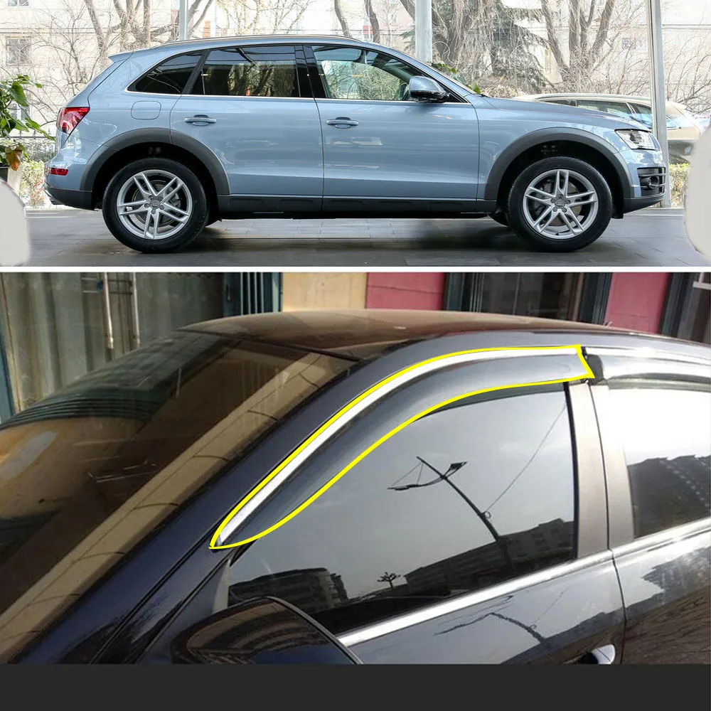 

Car Sticker Plastic Window Glass Wind Visor Rain/Sun Guard Vent Parts For AUDI Q5 2010 2011 2012 2013 2014 2015 2016 2017