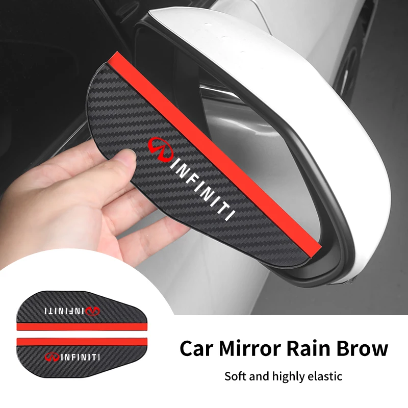 

2Pcs Car Rearview Mirror Rain Eyebrow Carbon Fibre Rain Bar Car Accessories For Infiniti QX60 QX70 QX80 QX50 QX30 Q70L Q60 Q50 Q