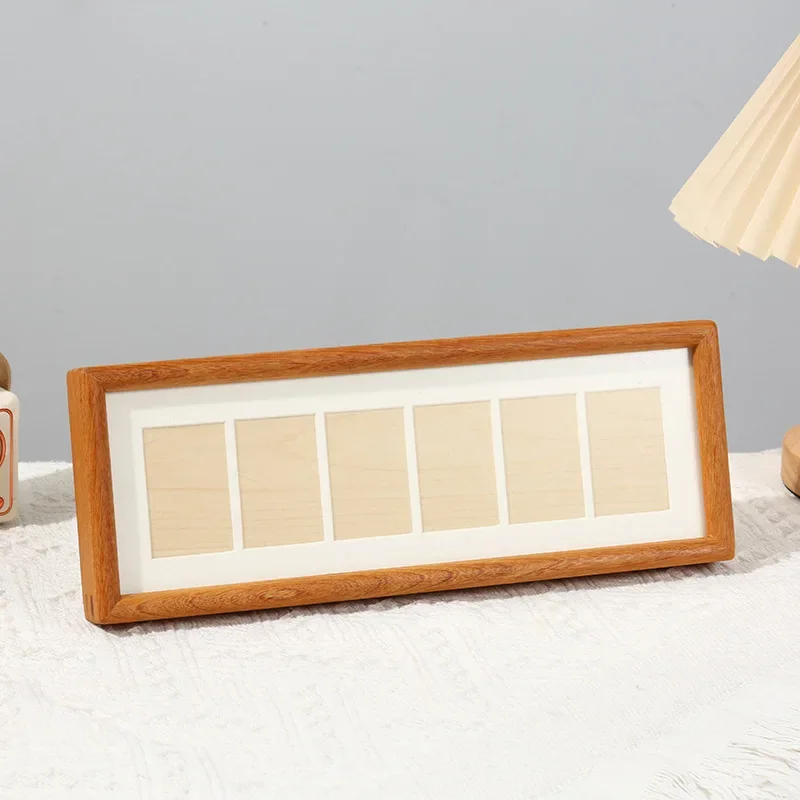 Solid Wood Picture Frame Display Stand for DIY 6-Grid Couple Wedding Photos High-grade Bocote Photo Frame Home Decor
