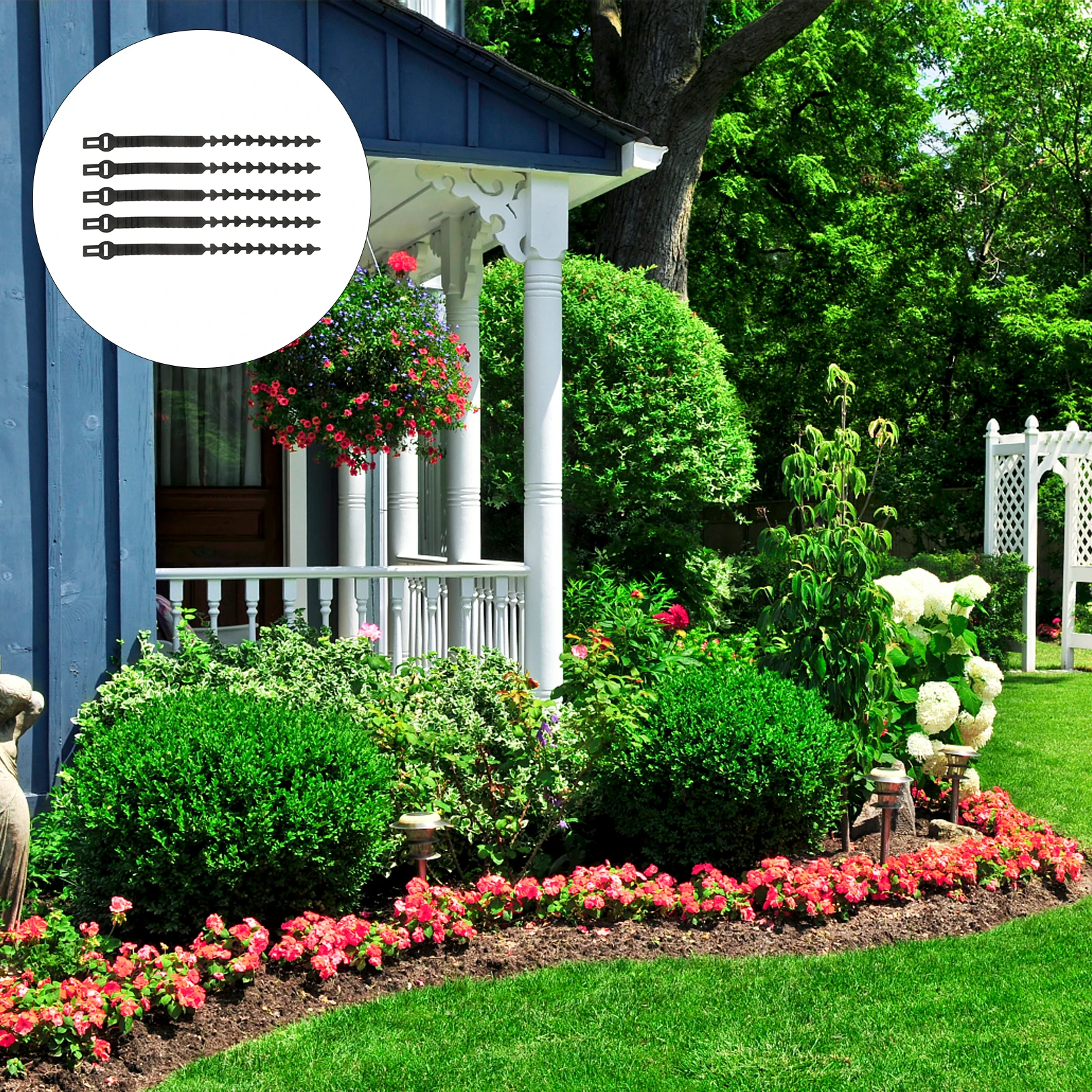 5 قطعة العلاقات المطاطية صديقة للبيئة دائم أحزمة ملزمة شجرة فرع دعم قابل للتعديل 45x2x05 سنتيمتر حديقة النباتات الأشرطة شجرة العلاقات #2