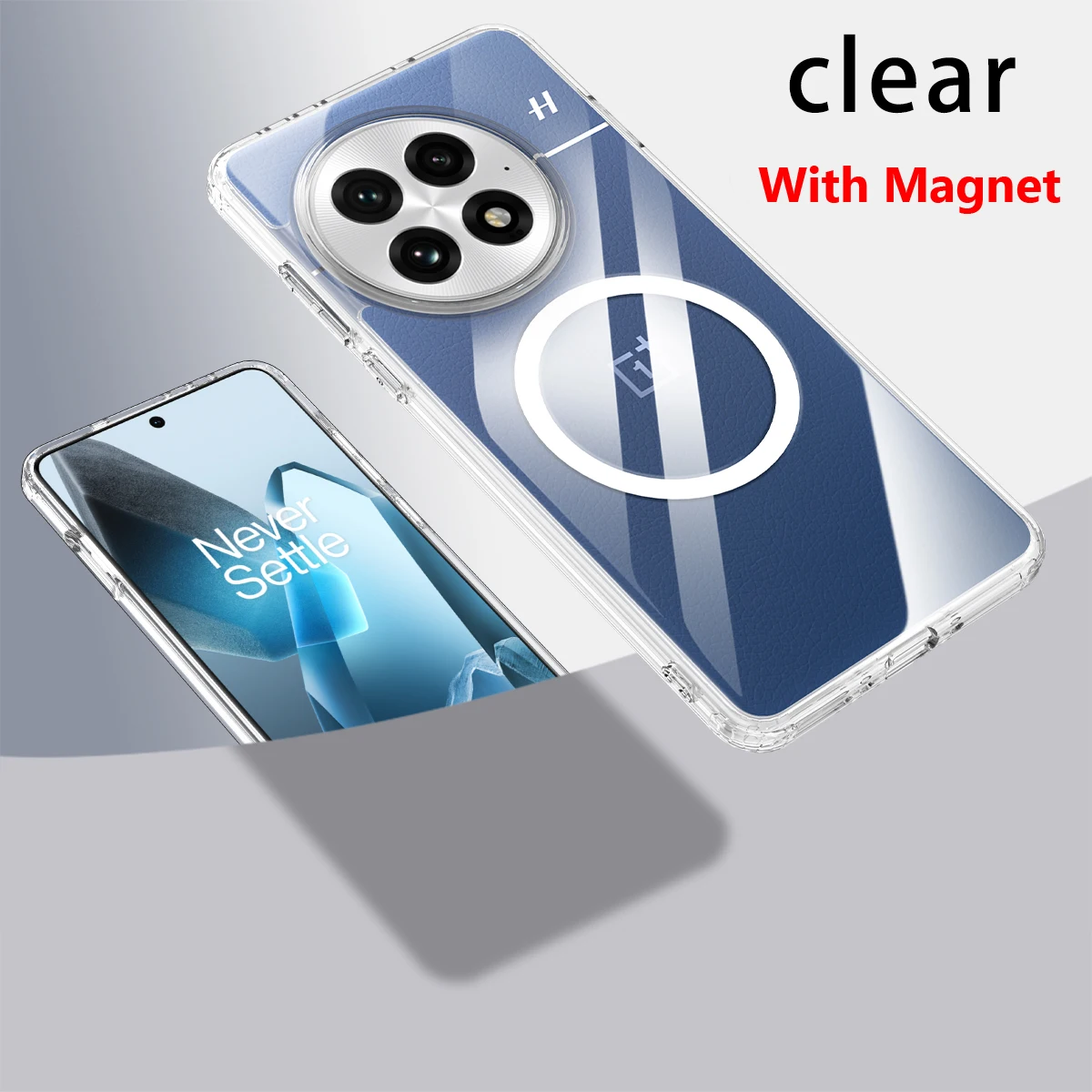 For OnePlus 13 Case Magnetic Transparent Matte Hard PC Shockproof Semitransparent Back Cover for One Plus 13 capa