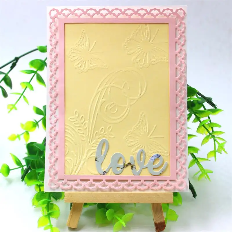 Lace Rectangle Frame Metal Cutting Dies Stencil Scrapbook Album Stamp Paper Card Embossing Decor Craft Knife Mould