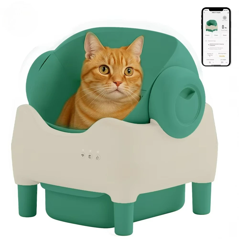 

Low Footprint Open Design Self Cleaning Modern Smart Cat Litter Box Visual Friendly Colors Safe Sensors Compact & Customizable