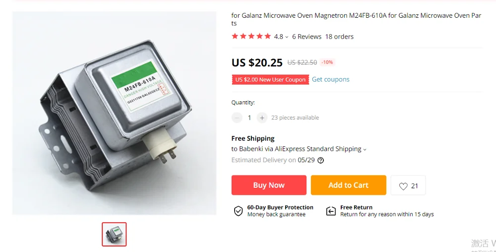 for Galanz Microwave Oven Magnetron M24FB-610A Microwave Oven Parts