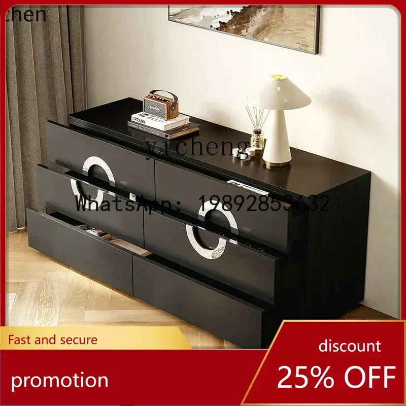 

YFY retro style chest cabinet living room solid wood porch storage cabinet bedroom TV drawer cabinet