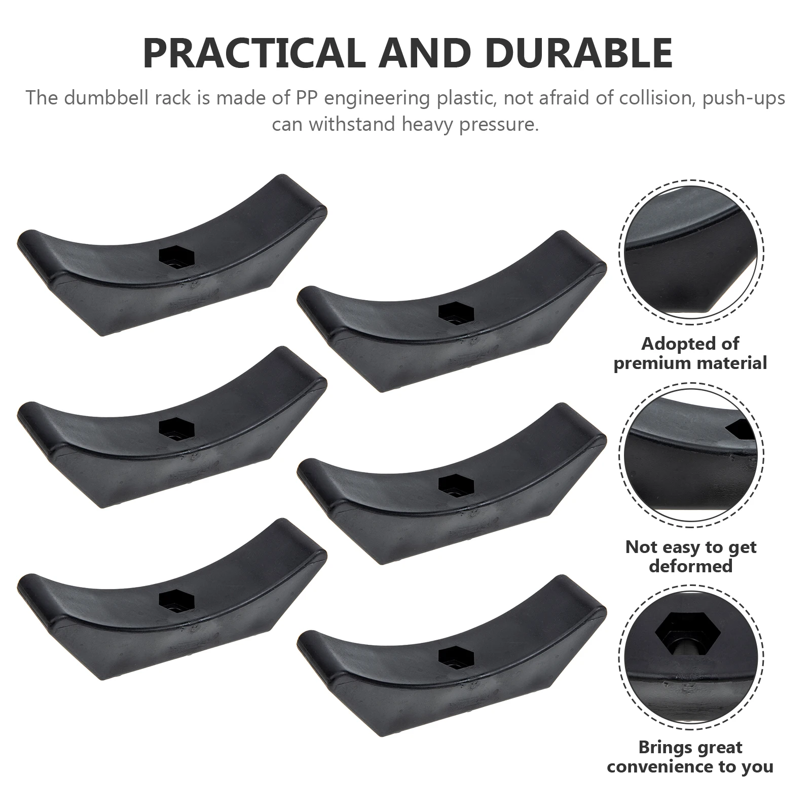 

6pcs Dumbbell Rack Hollowed Holder PP Material Adjustable Dumbbells Fitness Equipment Stand Weight Lifting Home Gym Accessory
