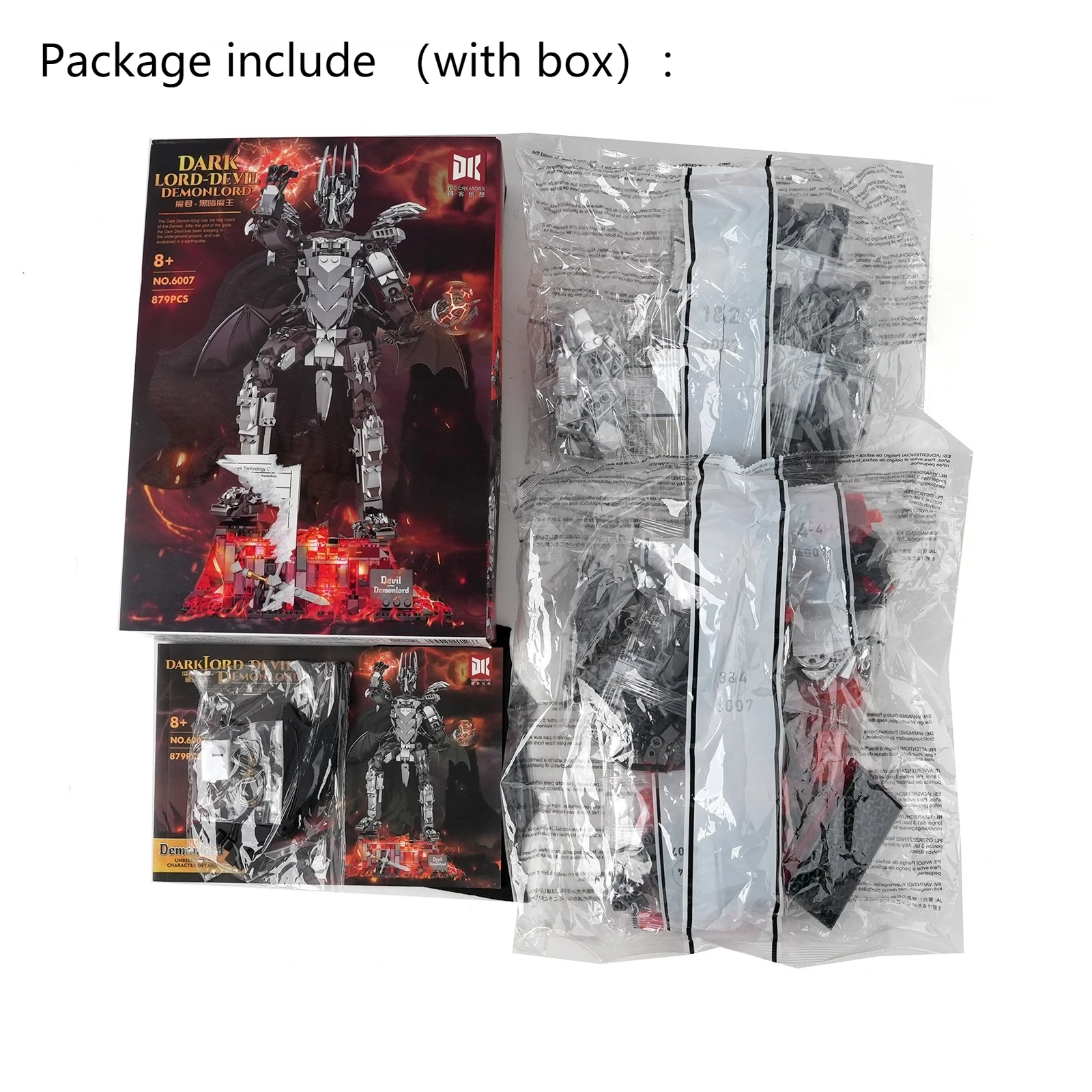 6007 Model Mrocznego Pana 879 Elementów Zły Czarodziej z Efektami Świetlnymi Fantazyjny Model Bitewny Zestaw do Samodzielnego Montażu Zabawka
