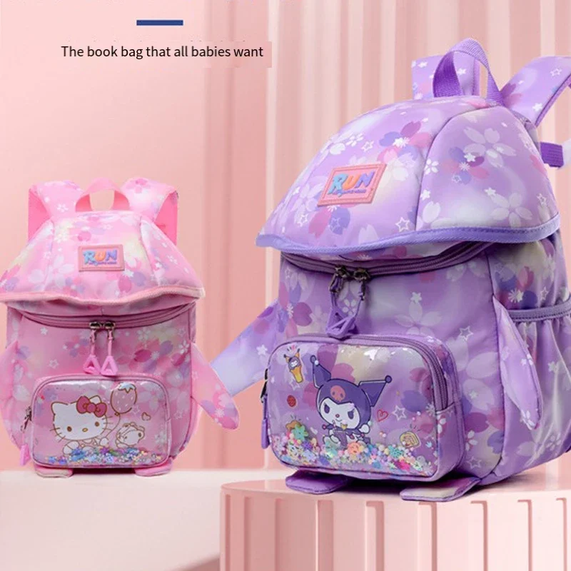 حقيبة ظهر هالو كيتي للأطفال حقيبة جديدة كارتونية مقاومة للماء سينامورول كاواي كارتون كورومي شخصية أنيمي ذات سعة كبيرة
