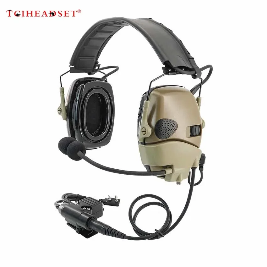 TCIHEADSET Electronic pickup hearing protection, new headband and gel ear cushions, tactical shooting and hunting headphones